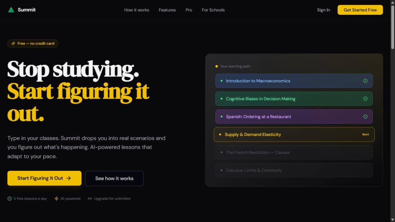 Summit application screenshot
